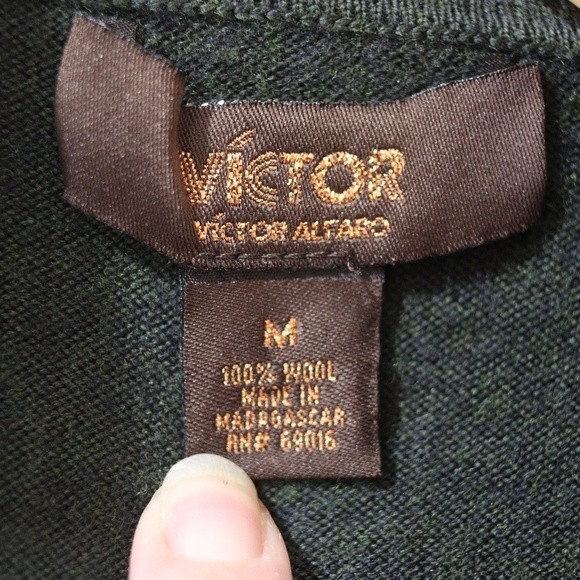 VICTOR ALFARO Vintage Gray Wool Turtleneck Sweater Long Sleeve Medium Designer - Picture 9 of 9